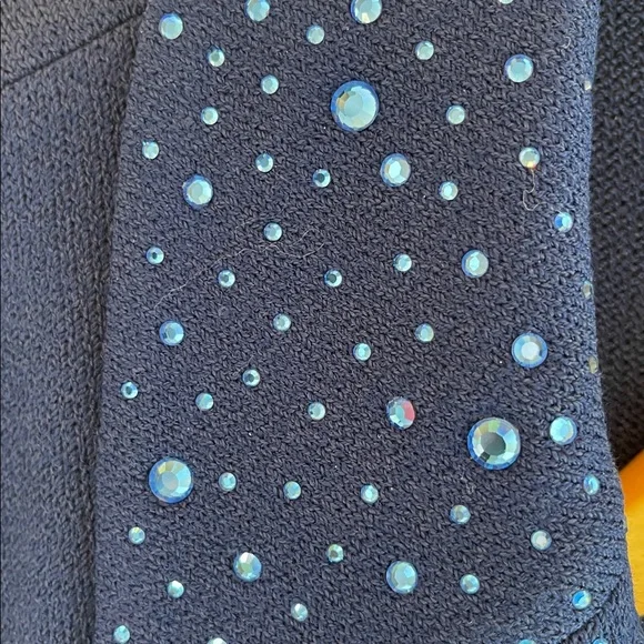 NWOT St John Evening Jacket and Maxi Skirt Set, Royal Blue w/Sequins, Size 14 - Picture 3 of 10